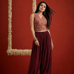 Stylum Women's Maroon Solid Rayon Balloon Pant (PTMAROONCAMP)