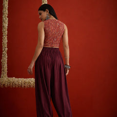 Stylum Women's Maroon Solid Rayon Balloon Pant (PTMAROONCAMP)