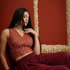 Stylum Women's Maroon Solid Rayon Balloon Pant (PTMAROONCAMP)