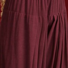 Stylum Women's Maroon Solid Rayon Farshi Salwar (PTMAROONSETHI)