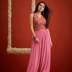 Stylum Women's Pink Solid Rayon Balloon Pant (PTPINKCAMP)