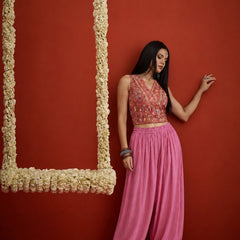 Stylum Women's Pink Solid Rayon Balloon Pant (PTPINKCAMP)