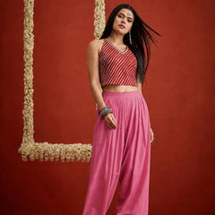 Stylum Women's Pink Solid Rayon Farshi Salwar (PTPINKSETHI)