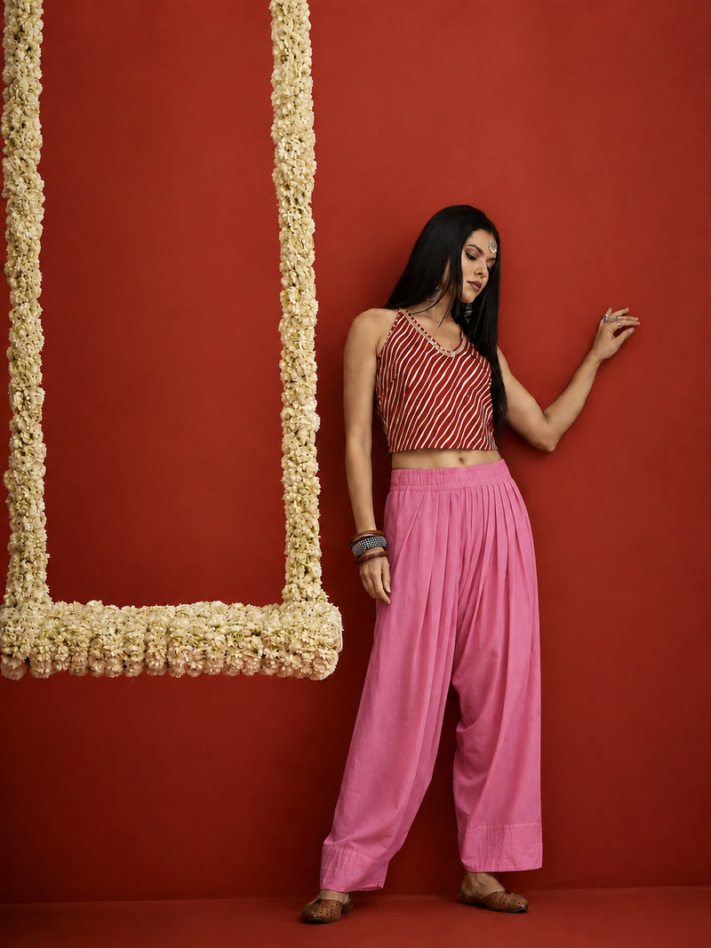 Stylum Women's Pink Solid Rayon Farshi Salwar (PTPINKSETHI)