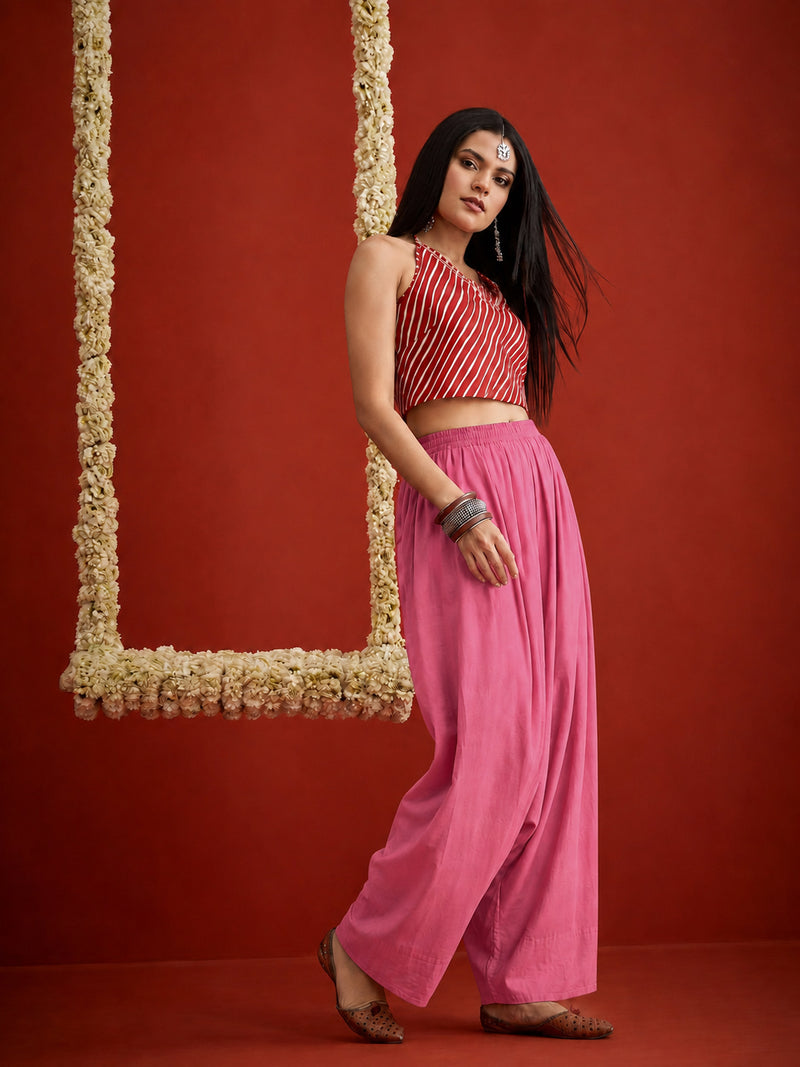 Stylum Women's Pink Solid Rayon Farshi Salwar (PTPINKSETHI)