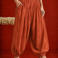 Stylum Women's Rust Solid Rayon Balloon Pant (PTRUSTCAMP)