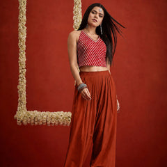 Stylum Women's Rust Solid Rayon Farshi Salwar (PTRUSTSETHI)