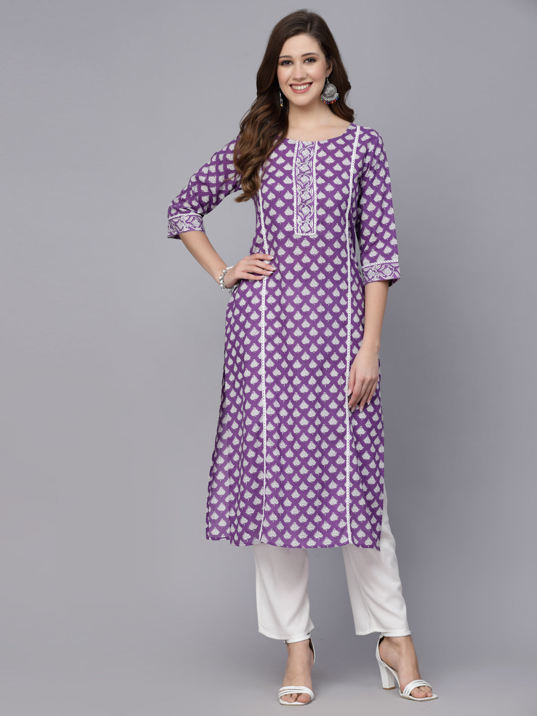 Printed Rayon Straight Kurta