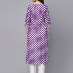 Printed Rayon Straight Kurta