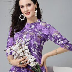 Purple Rayon A- Line Kurta