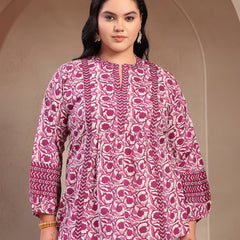 Stylum Women's Plus Size Purple Floral Printed Cotton Top (PURPLETOPVENUSPLUS)