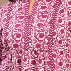 Stylum Women's Plus Size Purple Floral Printed Cotton Top (PURPLETOPVENUSPLUS)