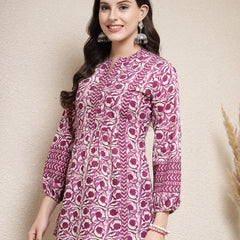 Stylum Women's Floral Printed Cotton Top (PURPLETOPVENUS)