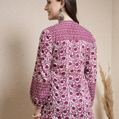 Stylum Women's Floral Printed Cotton Top (PURPLETOPVENUS)