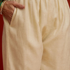 Stylum Women's Cream Solid & Embroidered Polyester Straight Kurta Pant Dupatta Set (KPDCREAMJORDAN)