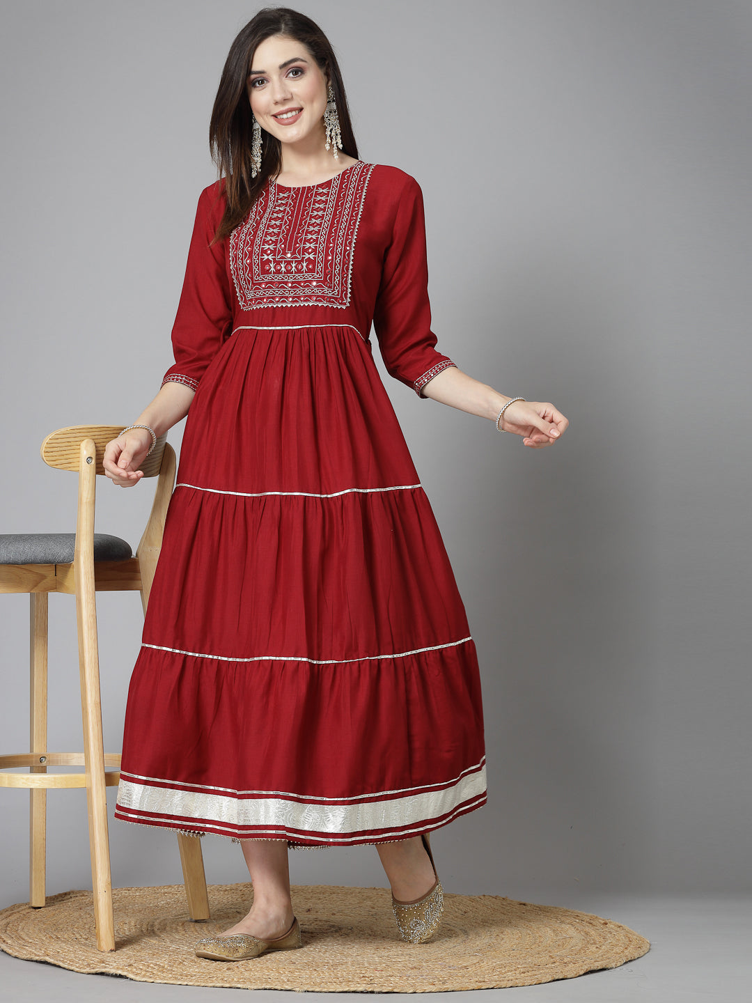 Buy online Round Neck Printed Flared Kurta from Kurta Kurtis for Women by  Ftdiva for ₹729 at 64% off | 2024 Limeroad.com