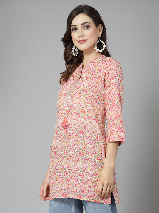 Stylum Women's Printed & Embroidered Cotton Kurti (ROMAN)