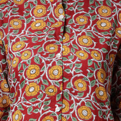 Stylum Women's Floral Printed Cotton A-Line Kurta (ROSSYRED)