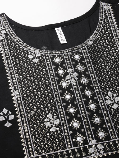 Printed & Embroiderd Rayon Anarkali Kurta