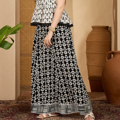 Stylum Women's Black Printed Cotton Skirt (SKBLACKAMRPALI)