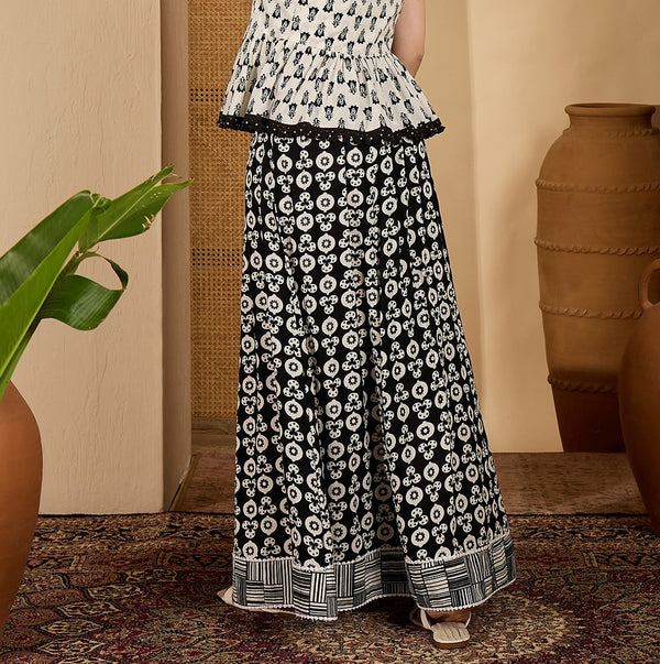 Stylum Women's Black Printed Cotton Skirt (SKBLACKAMRPALI)