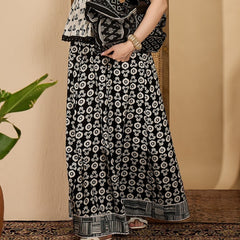 Stylum Women's Black Printed Cotton Skirt (SKBLACKAMRPALI)