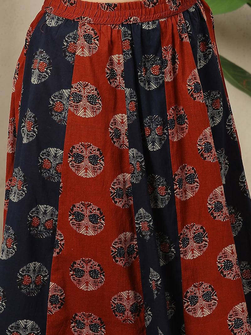 Stylum Women's Blue Printed Cotton Skirt (SKBLUESHERU)