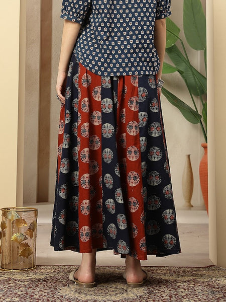 Stylum Women's Blue Printed Cotton Skirt (SKBLUESHERU)