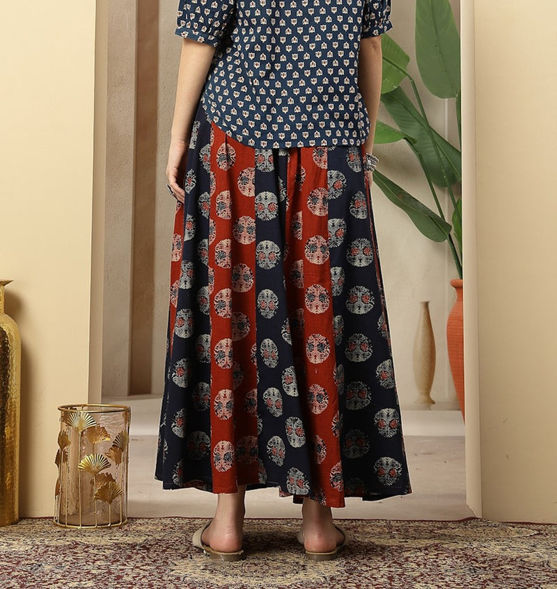 Stylum Women's Blue Printed Cotton Skirt (SKBLUESHERU)