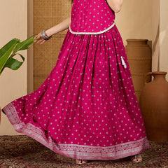 Stylum Women's Pink Ethnic Printed Rayon Skirt (SKPINKVOYLLA)