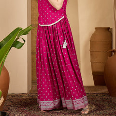 Stylum Women's Pink Ethnic Printed Rayon Skirt (SKPINKVOYLLA)