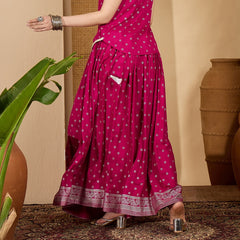 Stylum Women's Pink Ethnic Printed Rayon Skirt (SKPINKVOYLLA)