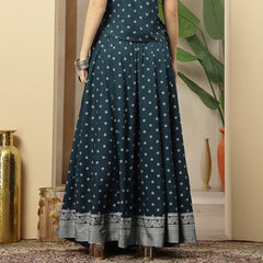 Stylum Women's Teal Ethnic Printed Rayon Skirt (SKTEALVOYLLA)