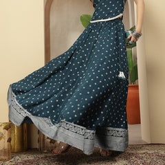 Stylum Women's Teal Ethnic Printed Rayon Skirt (SKTEALVOYLLA)
