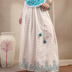 Stylum Women's White Ethnic Printed Rayon Skirt (SKWHITERUBAL)