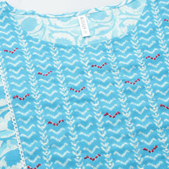 Stylum Women's Printed Cotton Slub Straight Kurta (SKYBIRD)