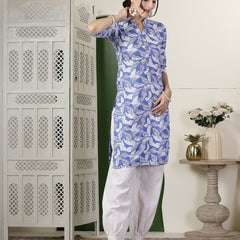 Stylum Women's Paisley Printed Rayon Straight Kurta (SKYPARLE)