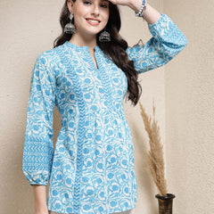 Stylum Women's Floral Printed Cotton Top (SKYTOPVENUS)