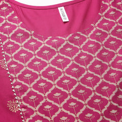 Stylum Women's Gold & Khari Printed Rayon Flared Kurta (SONYGEM)