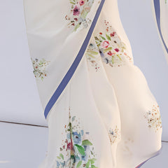 Stylum Women's White Weightless Digital Printed Polyester Saree (SRAALIYAWHITE)