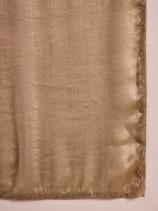 Stylum Women's Gold Crush Shimmer Saree (SRGOLDCRUSH)