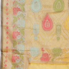 Stylum Women's Mustard Ethnic Motifs Zari Border Organza Saree (SRMAHIKAMUSTARD)