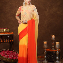 Stylum Women's Multi Ombre Digital Print Georgette Saree (SRMULTITAYLOR)