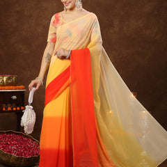 Stylum Women's Multi Ombre Digital Print Georgette Saree (SRMULTITAYLOR)