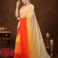 Stylum Women's Multi Ombre Digital Print Georgette Saree (SRMULTITAYLOR)