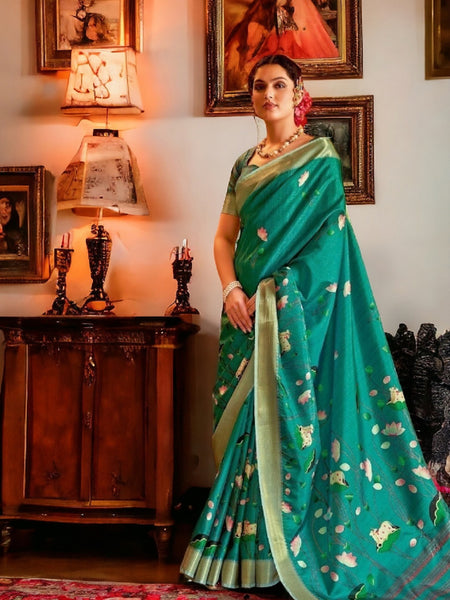 Stylum Women's Rama Traditional Floral Printed Manipuri Silk Saree (SRPICHWAIRAMA)
