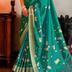 Stylum Women's Rama Traditional Floral Printed Manipuri Silk Saree (SRPICHWAIRAMA)