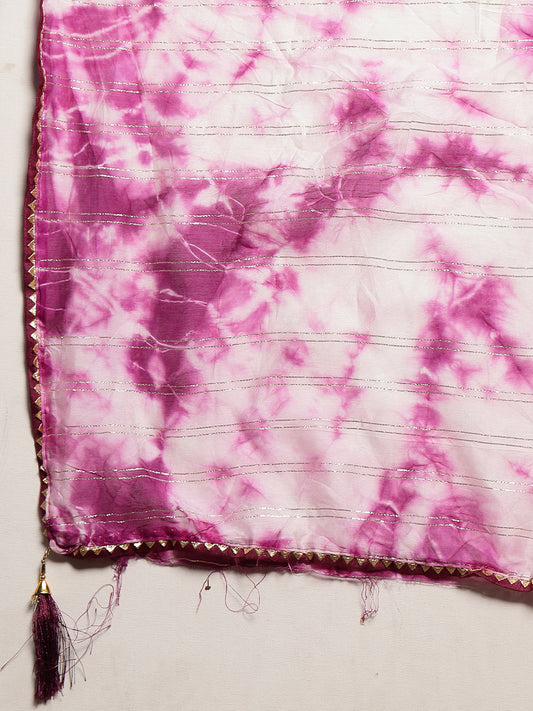 Stylum Women's Pink Tie & Dye Printed Art Silk Saree (SRPINKTIE)