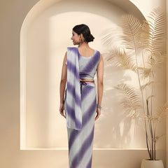 Stylum Women's Purple Glitter Leheriya Sequin Belted Ready To Wear Lycra Saree (SRPURPLEJACOB)