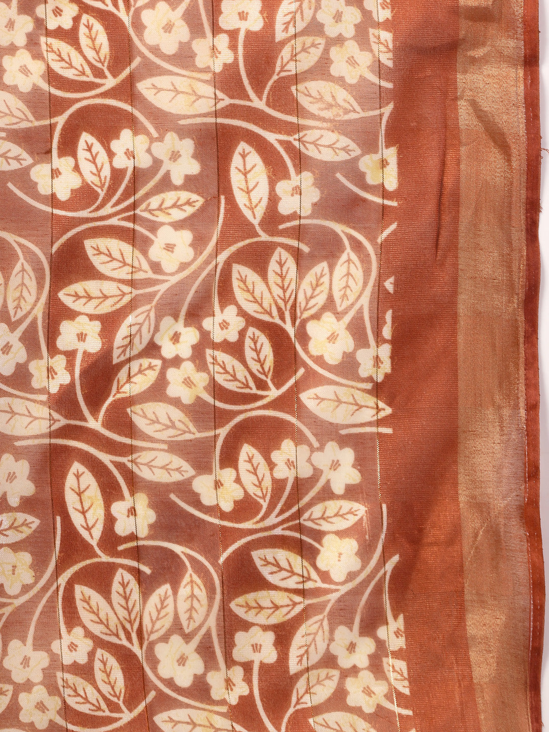 Stylum Women's Rust Paisley Print Kankawati Silk Saree (SRRUSTHOPE)